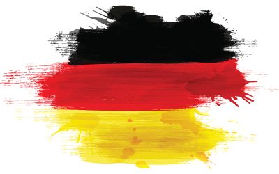 Graphic with colors of Germany's flag to illustrate the article 