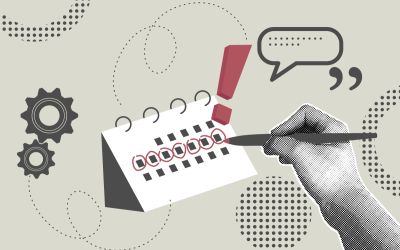 Stylized graphic of a  hand marking a calendar with a large red exclamation mark to illustrate the article Is Every Day the Sabbath?