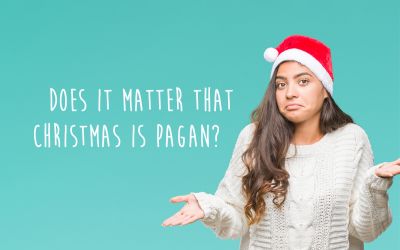 Photo of a girl with a Christmas hat and a questioning expression to illustrate Does It Matter That Christmas Is Pagan?