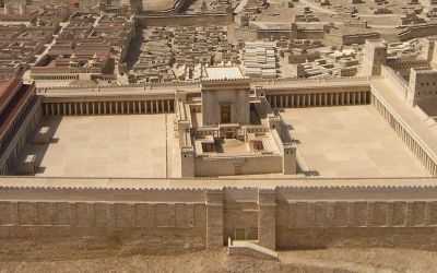 One important story in the Bible of Jesus’ childhood is the time He stayed behind at the temple (temple model photo by David Treybig).
