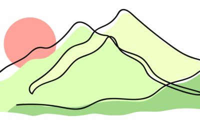 Artwork of mountains and sun to illustrate the article Jesus Preaches the Sermon on the Mount
