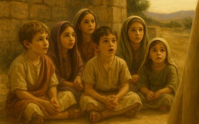 Jesus the Teacher: How Did Jesus Teach? Graphic of little children in first century clothing listening