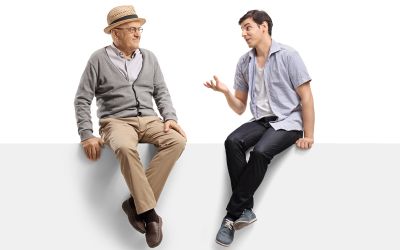 “Let No One Despise Your Youth”: Six Elements of Earning Respect. Photo of older man and younger man talking.