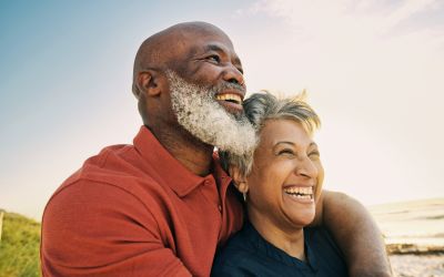 Photo of smiling older couple to illustrate the article Love Is a Choice.